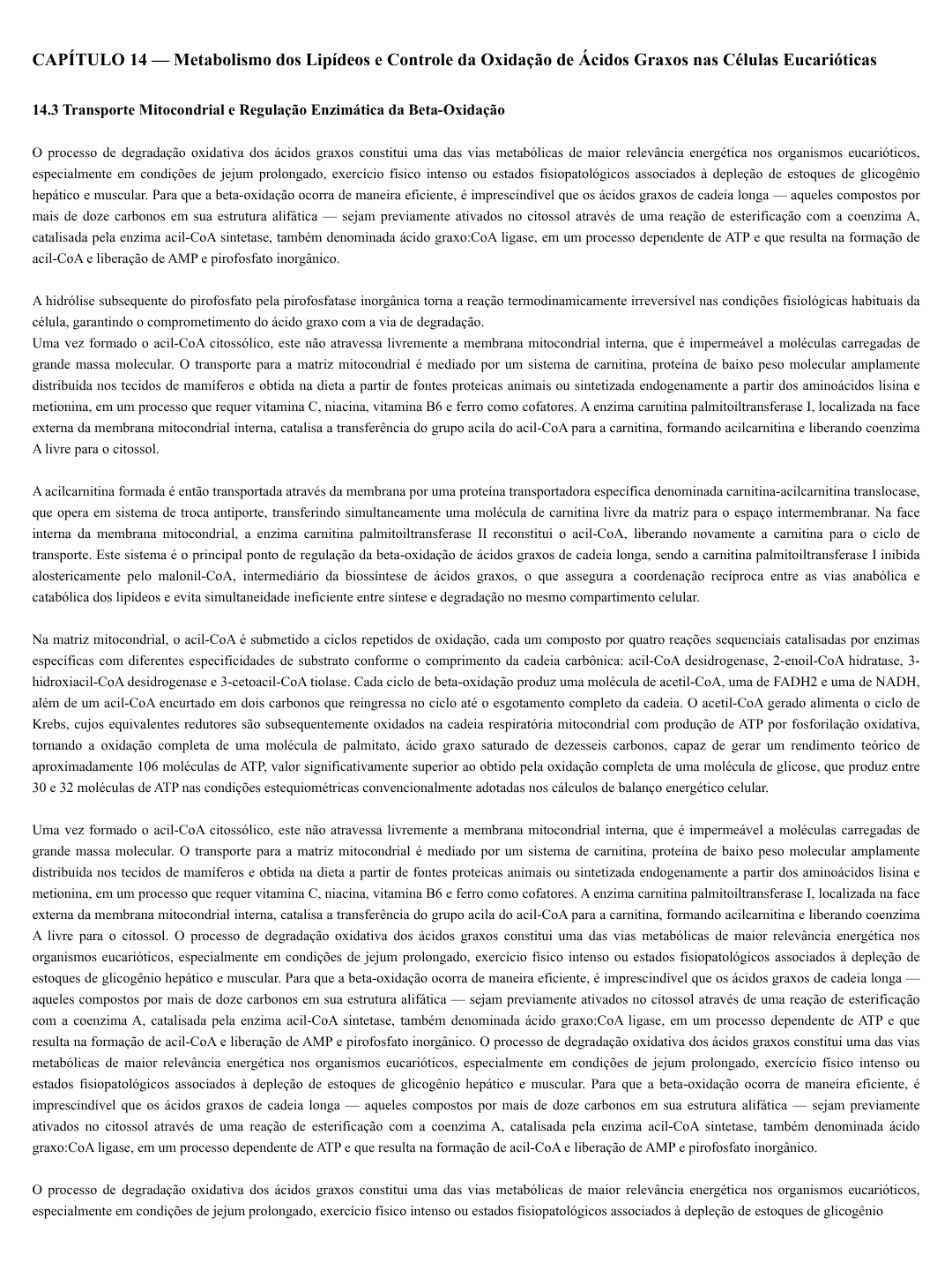 Página de livro-texto denso